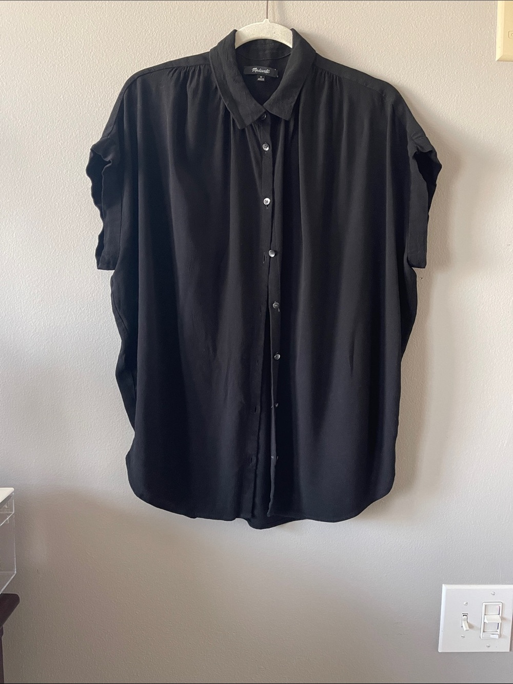 Madewell Central Drapey Shirt in Black M
